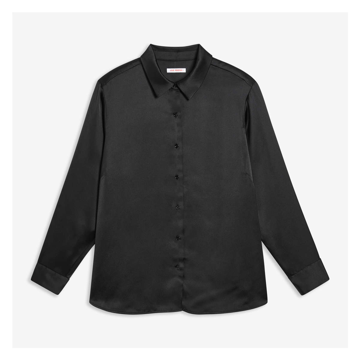 Women+ Satin Shirt in JF Black from Joe Fresh